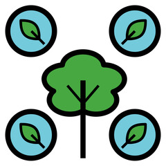 natural filled outline style icon