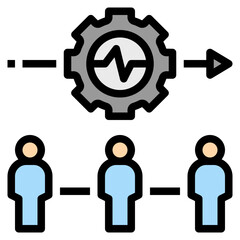 participation filled outline style icon