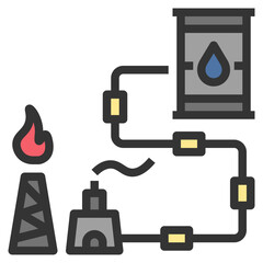 pipeline filled outline style icon