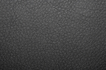 Black textured leather texture.Black leather background.The surface is made of black matte leather.