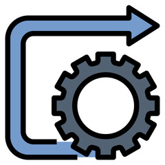 process filled outline style icon