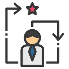 process filled outline style icon