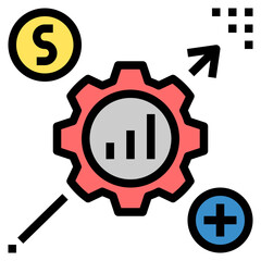 profit filled outline style icon