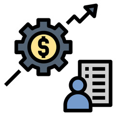 profit filled outline style icon
