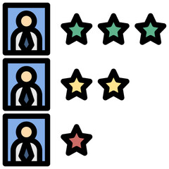 rate filled outline style icon