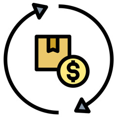 resell filled outline style icon