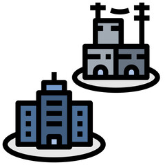 residental filled outline style icon