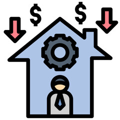 self filled outline style icon