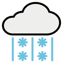 sleet filled outline style icon