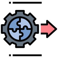 solution filled outline style icon