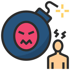 stress filled outline style icon