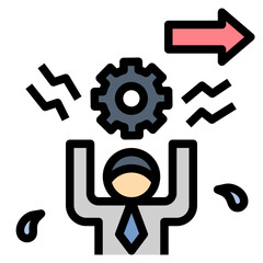 stress filled outline style icon
