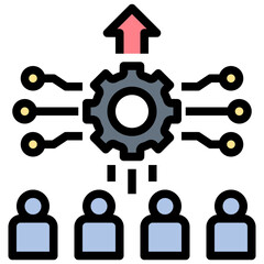 technology filled outline style icon