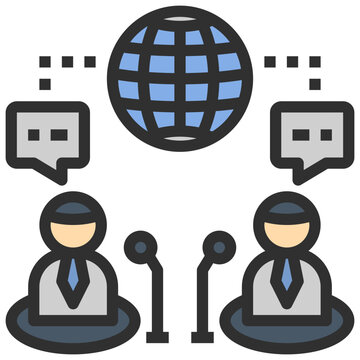 Teleconference Filled Outline Style Icon