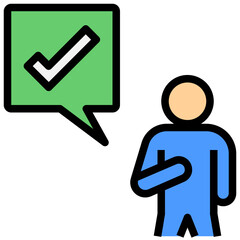 self confident filled outline style icon