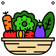 Fototapeta premium vegetable filled outline style icon
