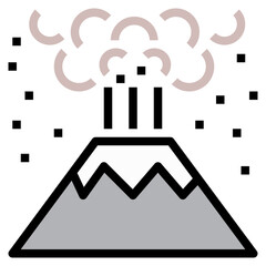 volcano filled outline style icon