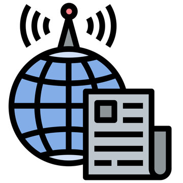 world filled outline style icon