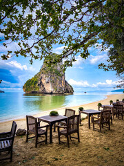 Restaurant in Railay beach in Krabi, Thailand