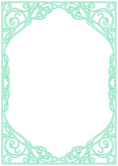 手書きのアールヌーボー風フレーム（A4サイズ）