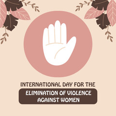 Hand drawn flat international day for the elimination of violence against women