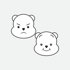 very cute and adorable expression vector logo icon