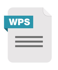 WPS document file format icon illustration