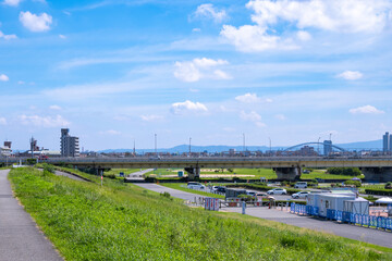 Fototapeta na wymiar 淀川河川敷の風景