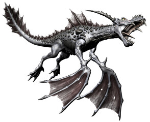 Fototapeta premium 3D rendered Giant Fantasy Sea Dragon on Transparent Background - 3D Illustration