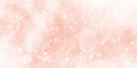 Pink background with beautiful and bright white circles, light pink watercolor background with smoke, lovely light pink paper texture, pink background for design and decoration.