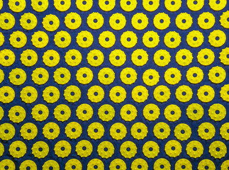 A needle rug for acupuncture and massage. Directly down, pattern
