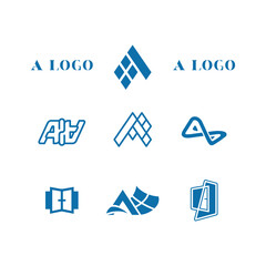 Set of modern vector logos isolated on white background. Windows, doors, houses, roofs. Emblems for business. Construction, renovation work.