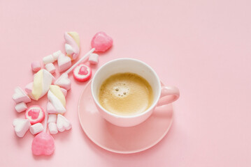 coffee with sweets for Valentive day