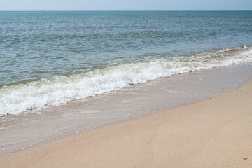sea and sand with blue sky, natural background