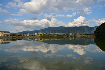 Fototapeta premium 箸中大池、箸墓古墳近辺風景