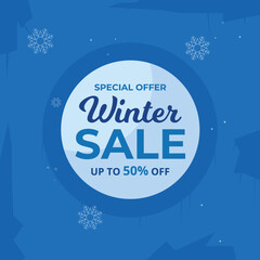 Winter sale special sale banner design.