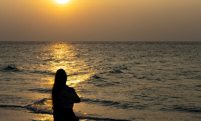 A girl in the golden hour