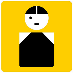 illustration of a person with a sign