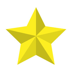 Yellow star icon vector isolated