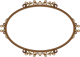 illustration of antique oval frame.
