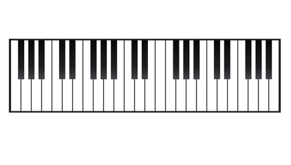 Fototapeta premium Piano keyboard layout. Piano keys on a white background. Piano key.