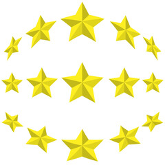 Yellow star group icon vector isolated