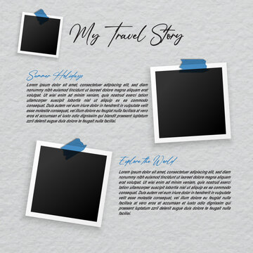 Photoframe with story photobook color grey