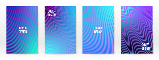 Fototapeta premium Minimal Poster. Pastel Soft. Blue Gradient Set.