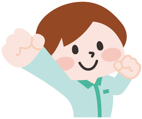 制服を着た元気な女性スタッフ