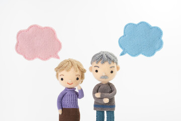 あみぐるみ人形　吹き出し白背景