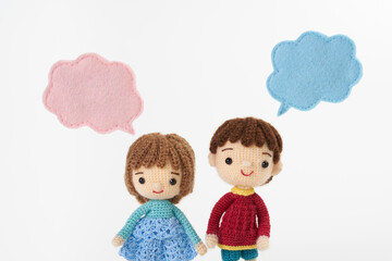 あみぐるみ人形　吹き出し白背景