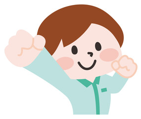 制服を着た元気な女性スタッフ