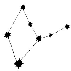 Obraz premium Vector Star constellation line art in a flat style. Celestial outline illustration. Astrology, astronomy, tarot cards design.