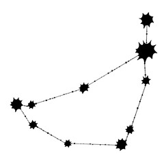 Decorative Star constellation in a flat vector style. Celestial outline illustration. Astrology, astronomy, tarot cards design.